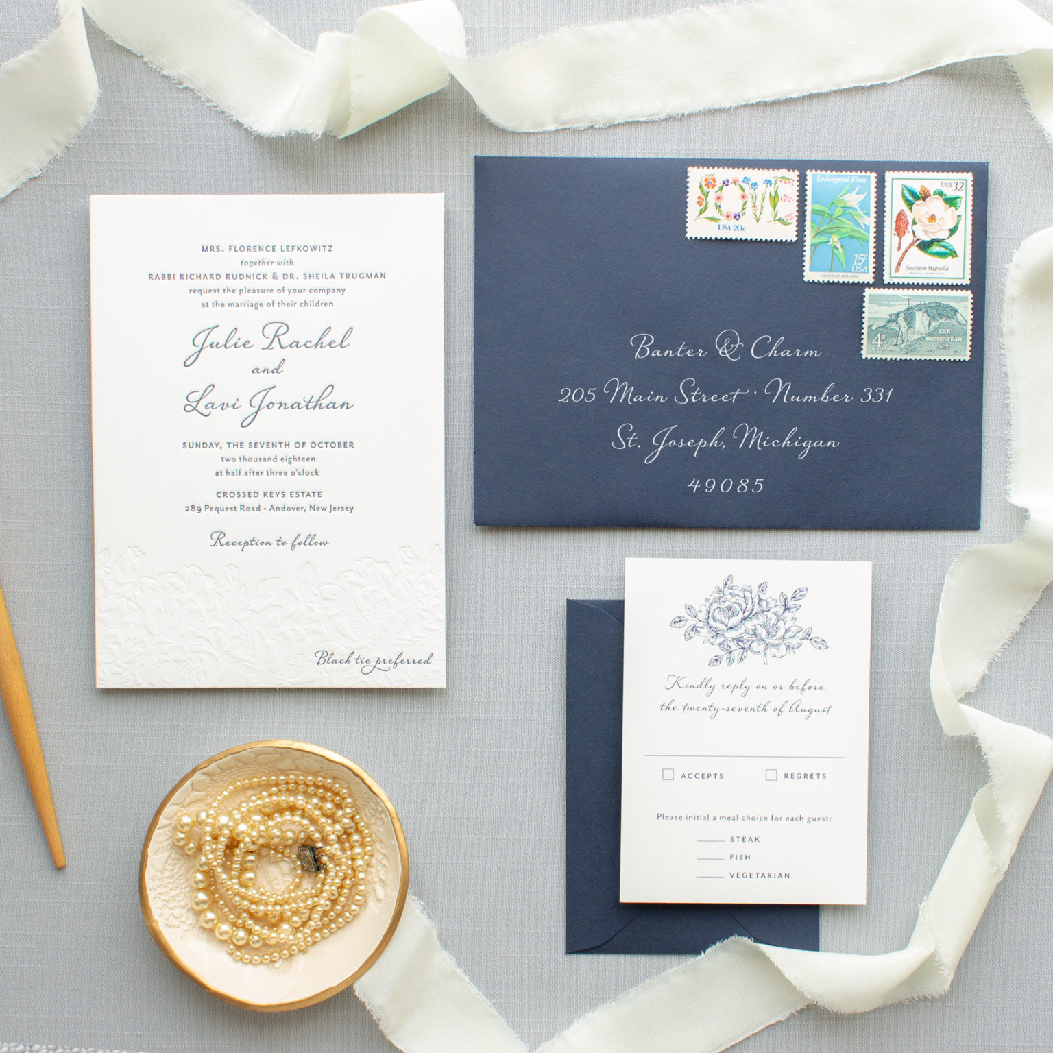 Key Invitation Custom Invitations for Crossed Keys Estate Wedding | Julie and Lavi