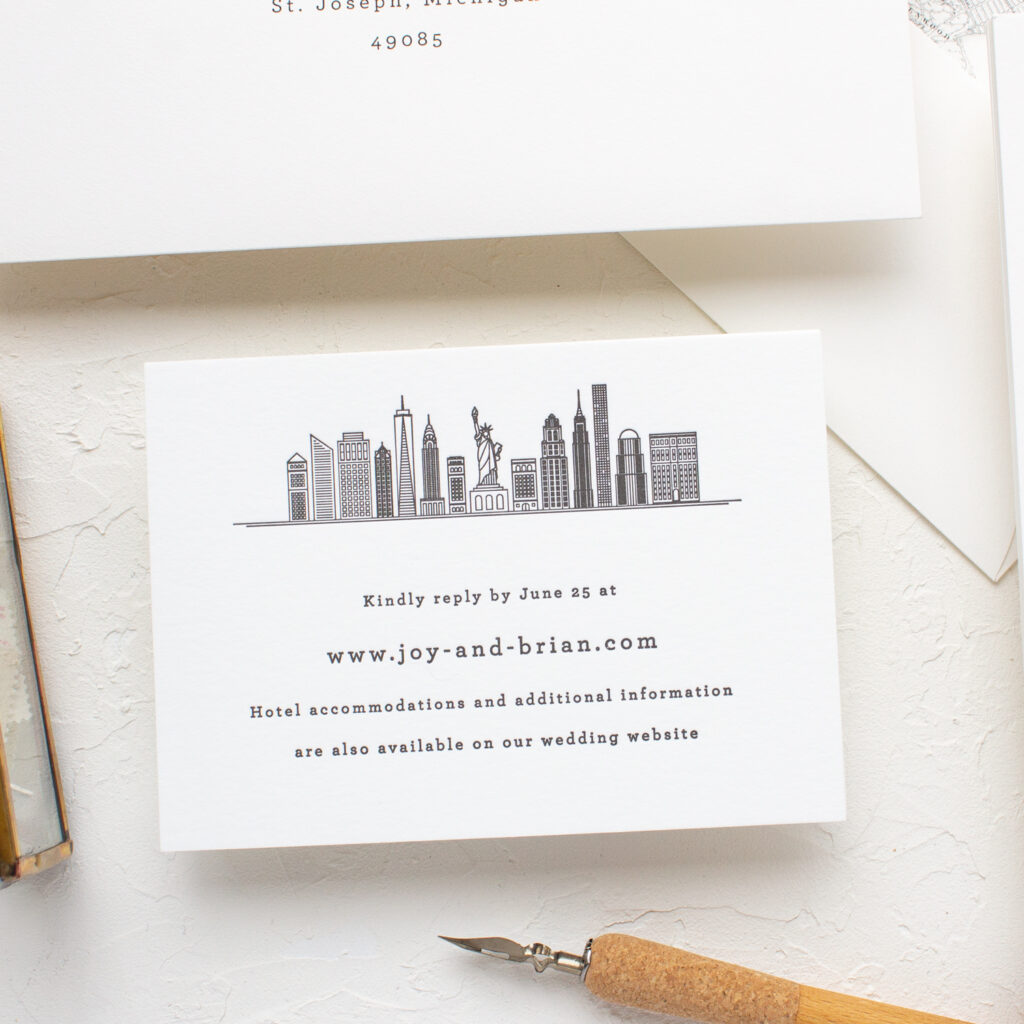 New York City skyline wedding invitations