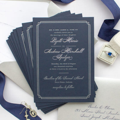Custom Invitations for Notre Dame Wedding | Lizett and Andrew