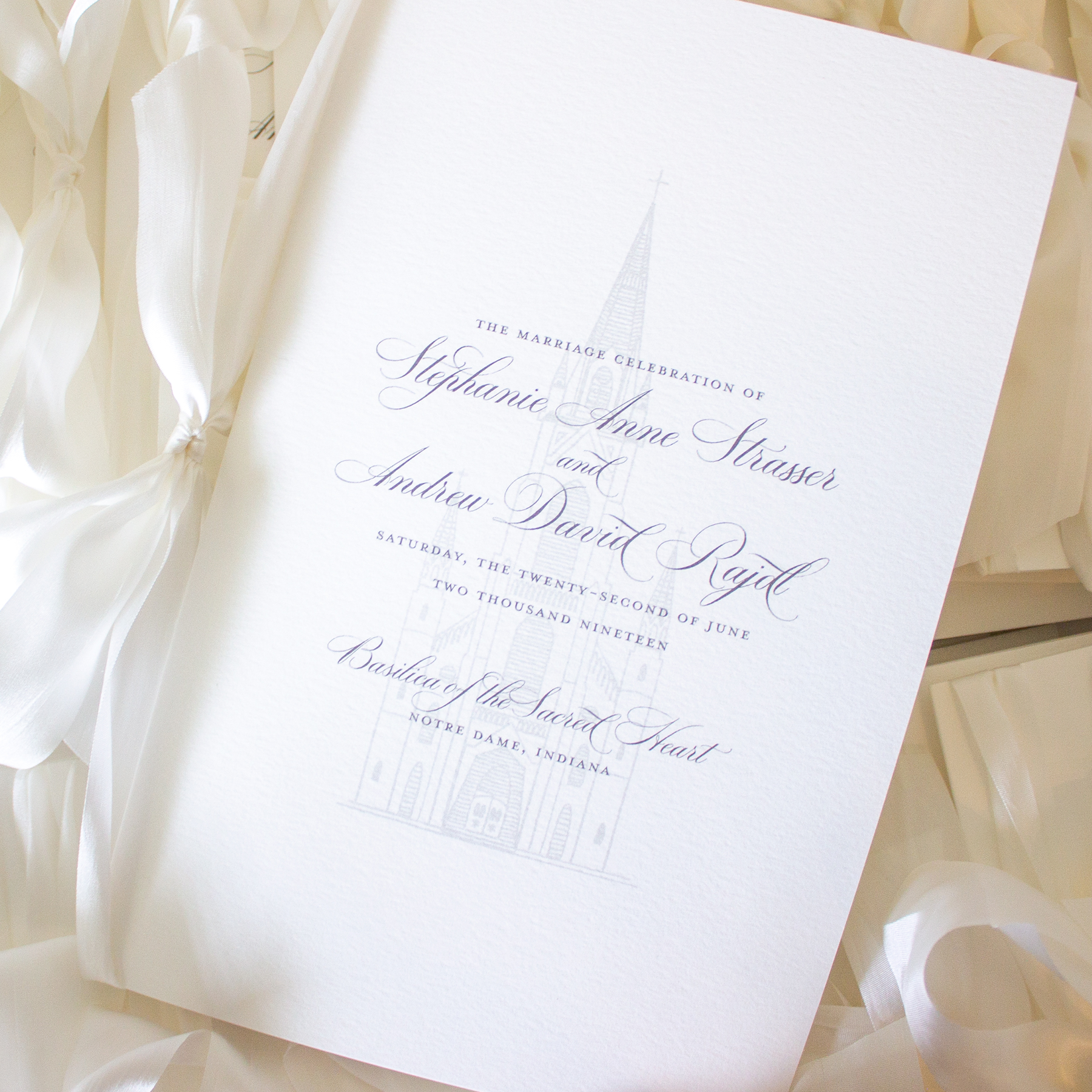 Notre Dame Wedding ceremony program