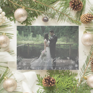 Our First Christmas just married card