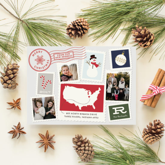 christmas moving announcement holiday card