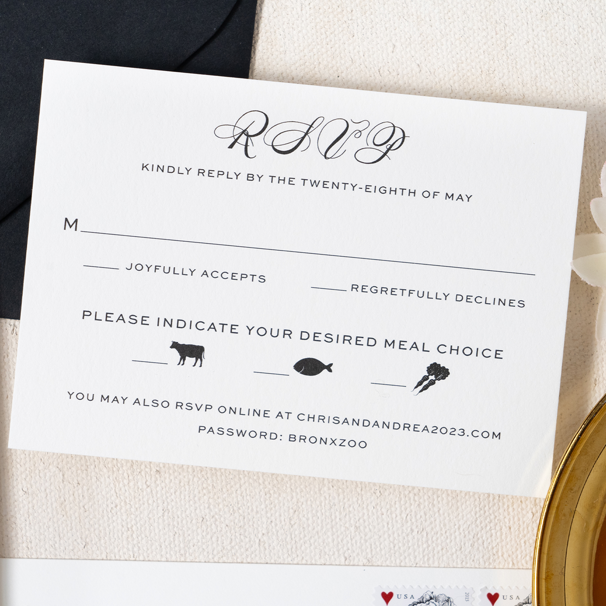 rsvp card meal choice illustrations