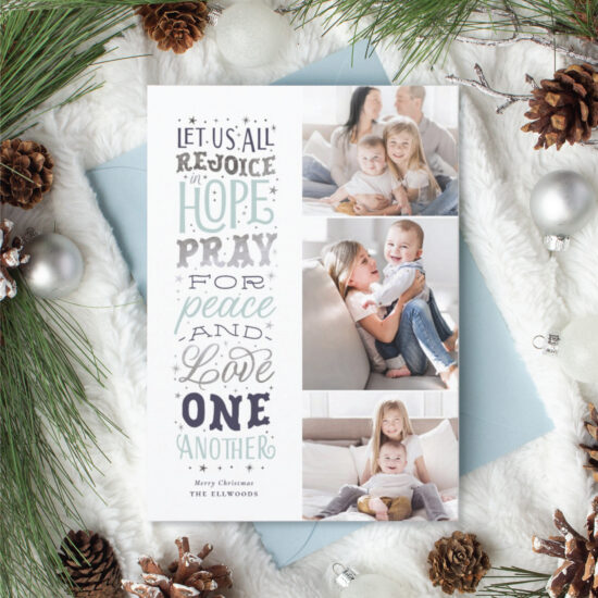 hope peace love christmas photo cards