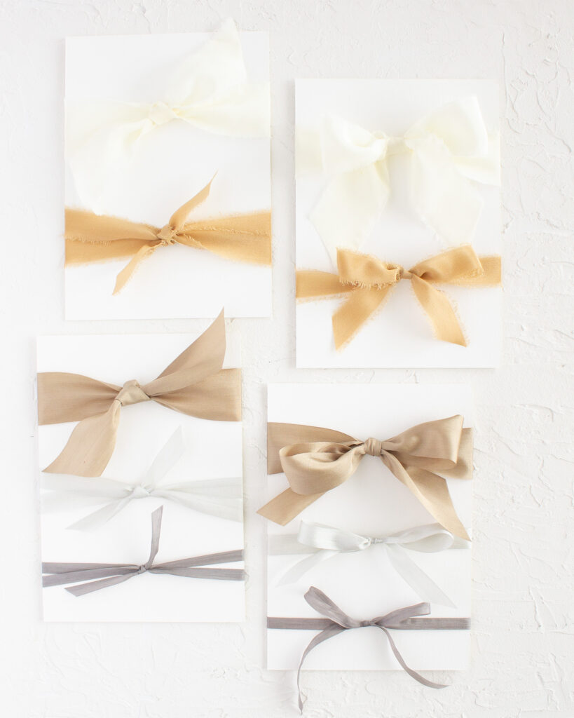 ways to tie ribbon on wedding invitations