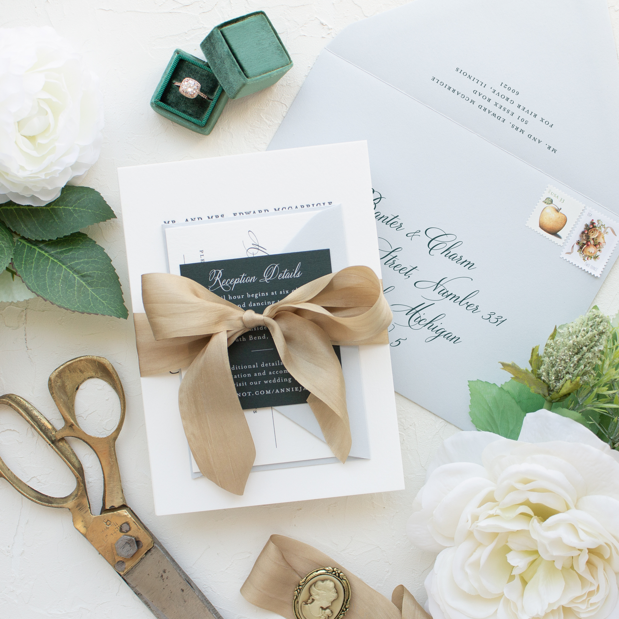 ribbon wedding invitations