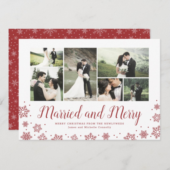 newlywed photo collage christmas card