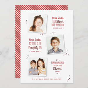 naughty or nice funny holiday photo cards