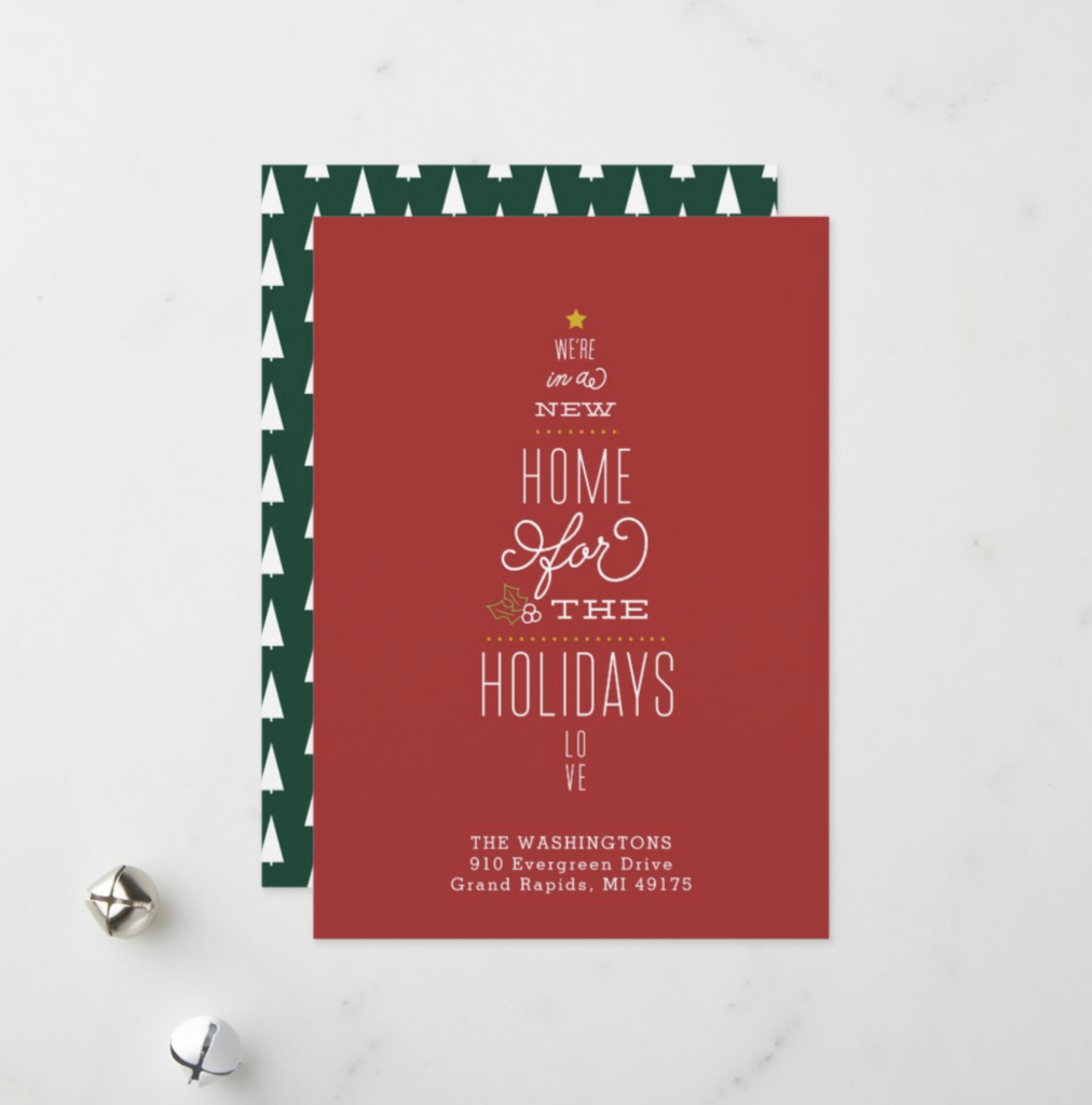 New home for the holidays Christmas greeting card