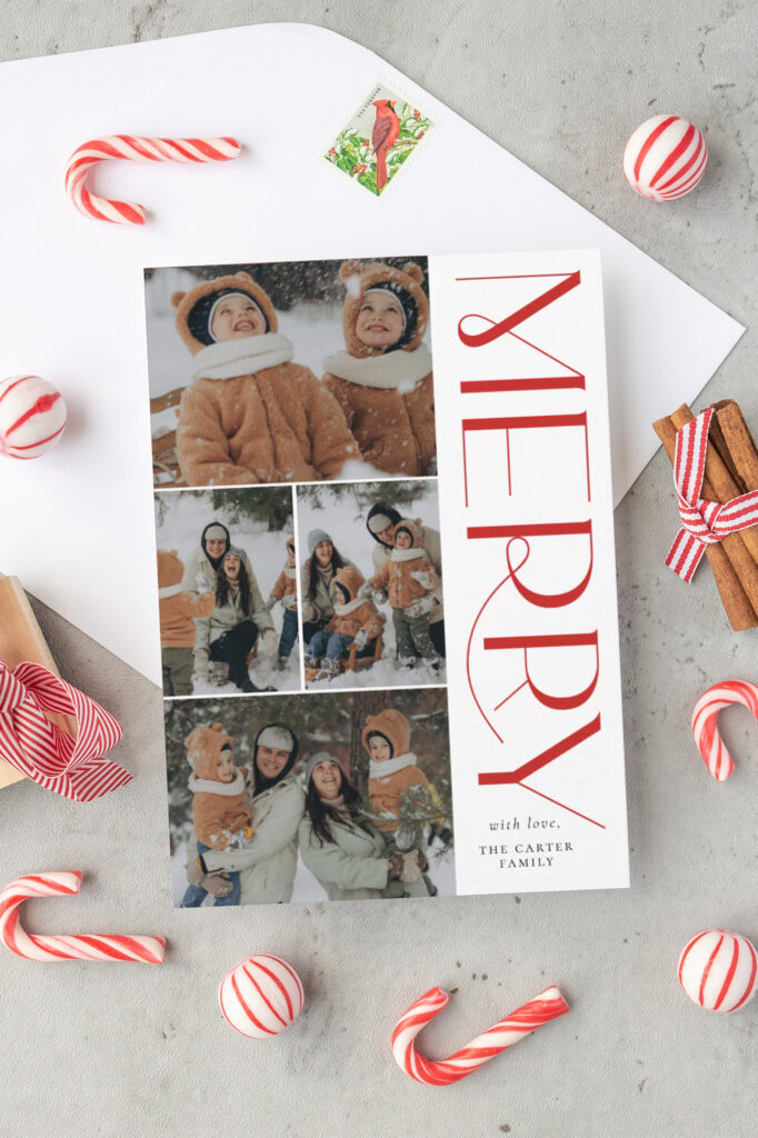 modern holiday cards with lots of pictures