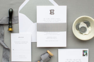 silver foil formal invitation suite