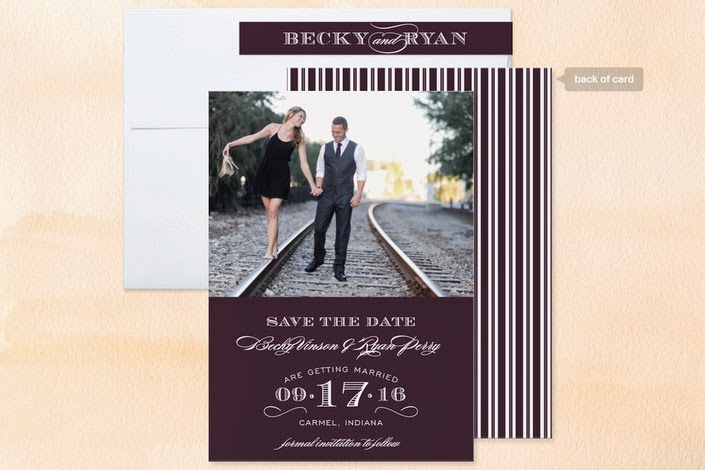 Formal wedding save the date for Minted