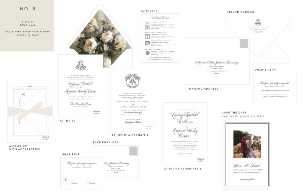 wedding invitation suite layout