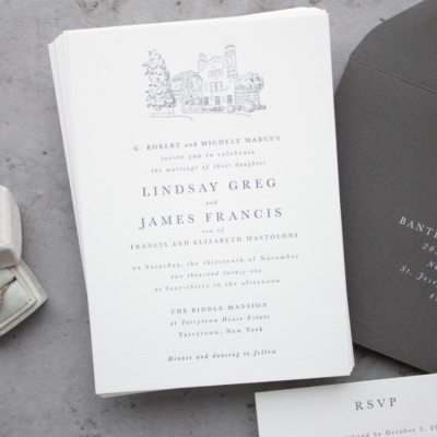 Tarrytown House Estate wedding invitations