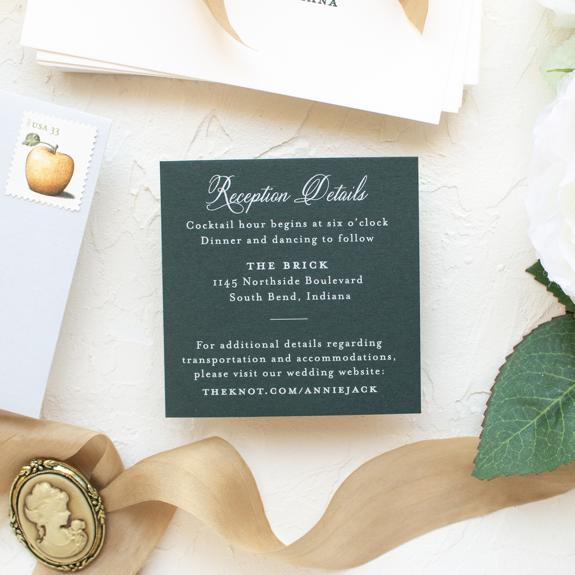 The Brick wedding reception cards