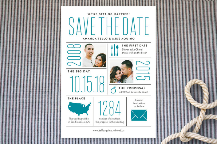 The Stats Infographic Save The Date Cards For Minted Banter And Charm