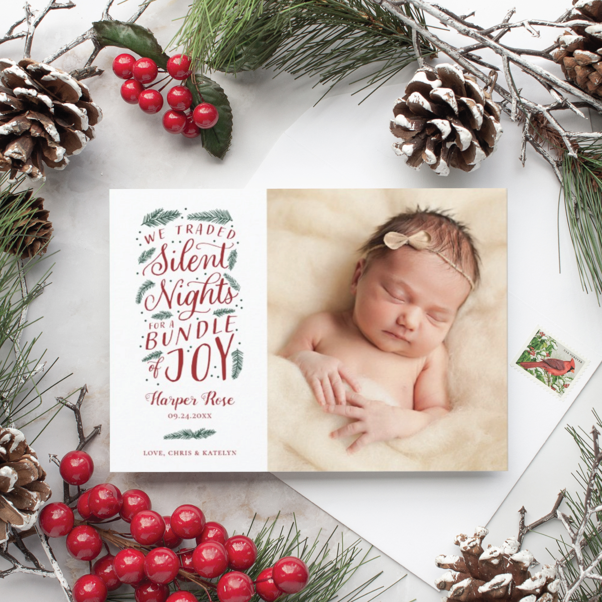 funny christmas birth announcements