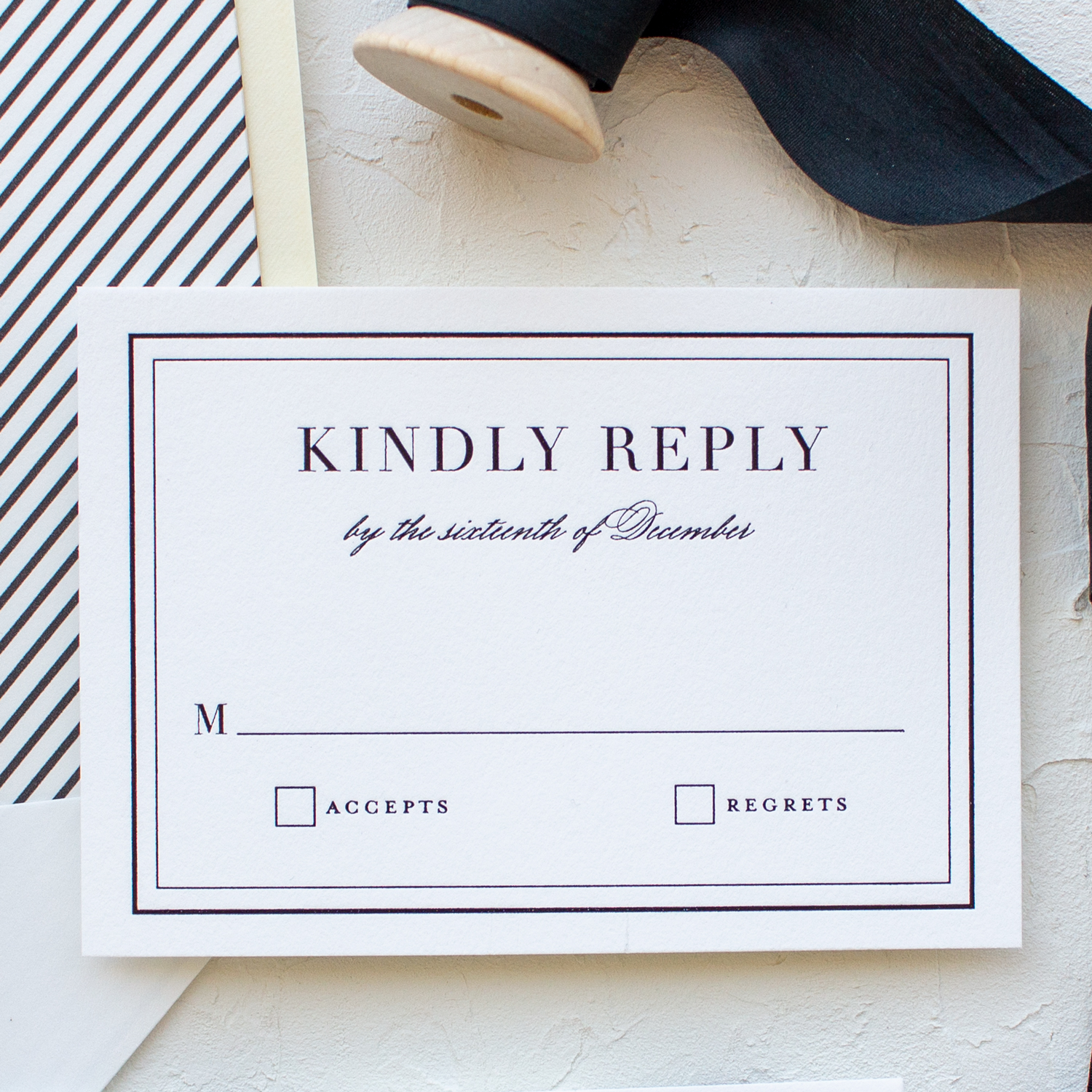 traditional wedding reply card