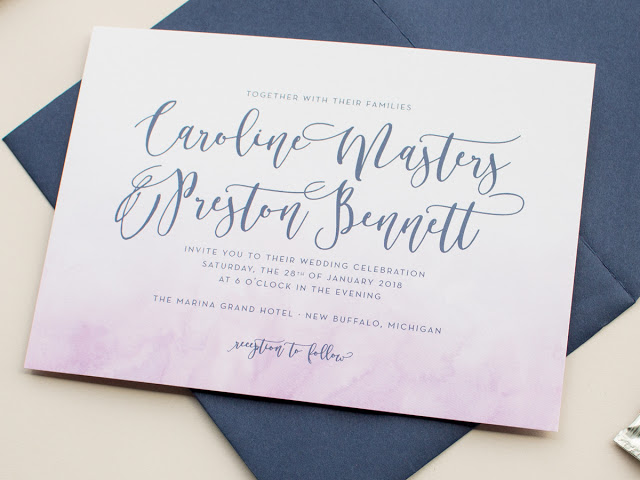 modern calligraphy script wedding invites