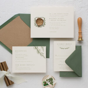 wax seal wedding invitation suite