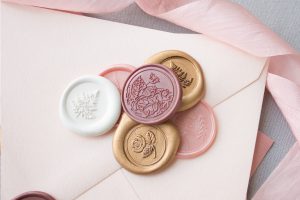 metallic wax seals for wedding invitations
