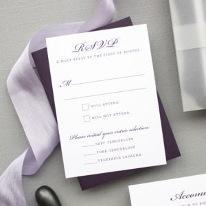 wedding rsvp with entree choice