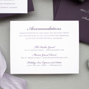 wedding accommodations insert card