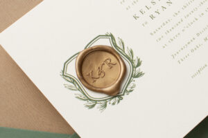 wedding invitation with wax seal
