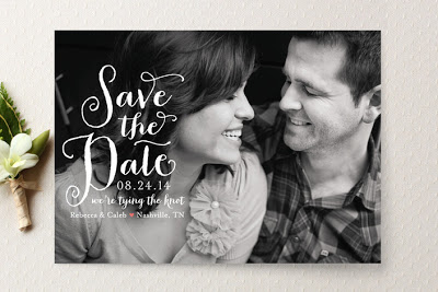 save the date photo card minted