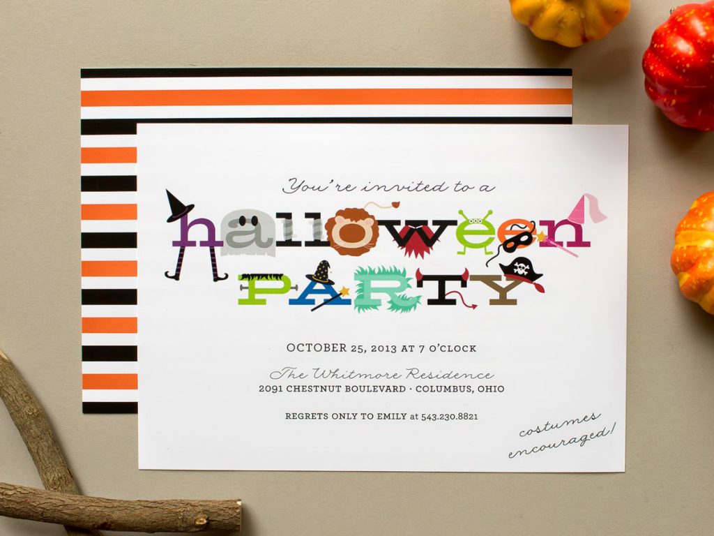 halloween costume party invitation kids party