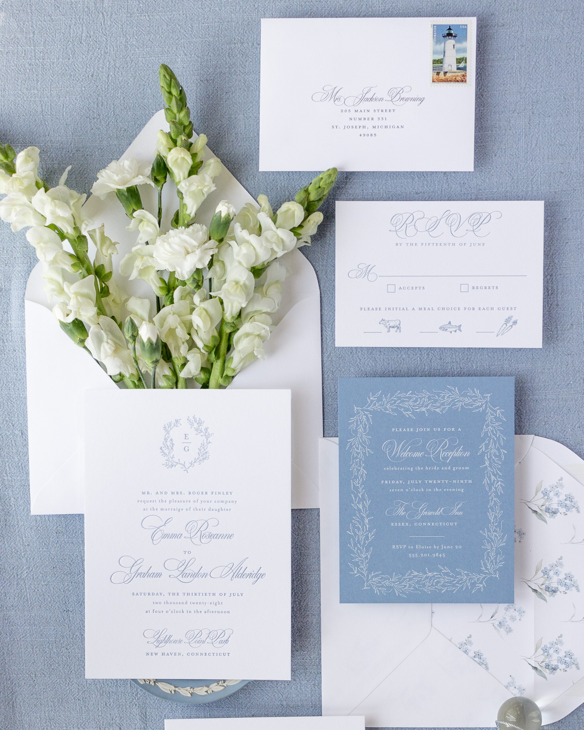 east coast wedding invitation suite