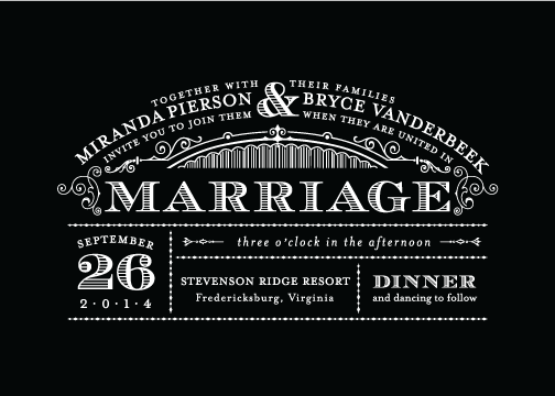 bold formal typographic classic wedding invitation Minted challenge