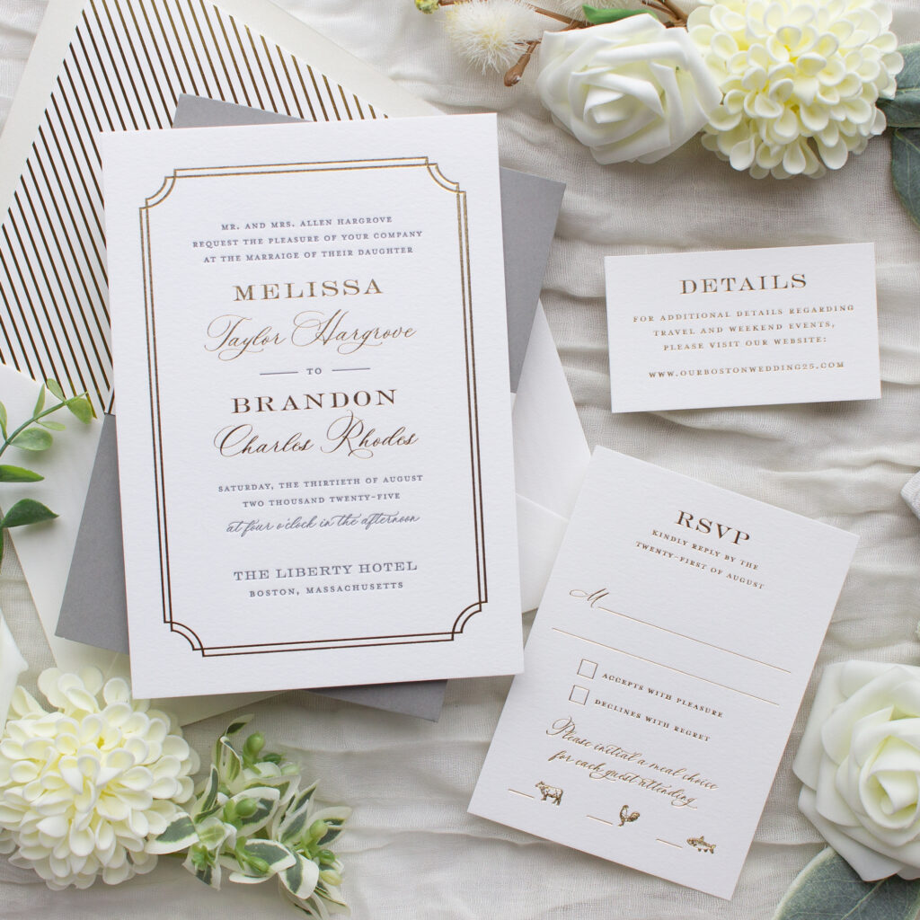 Foil Stamped Wedding Invitations | Proper - Banter and Charm