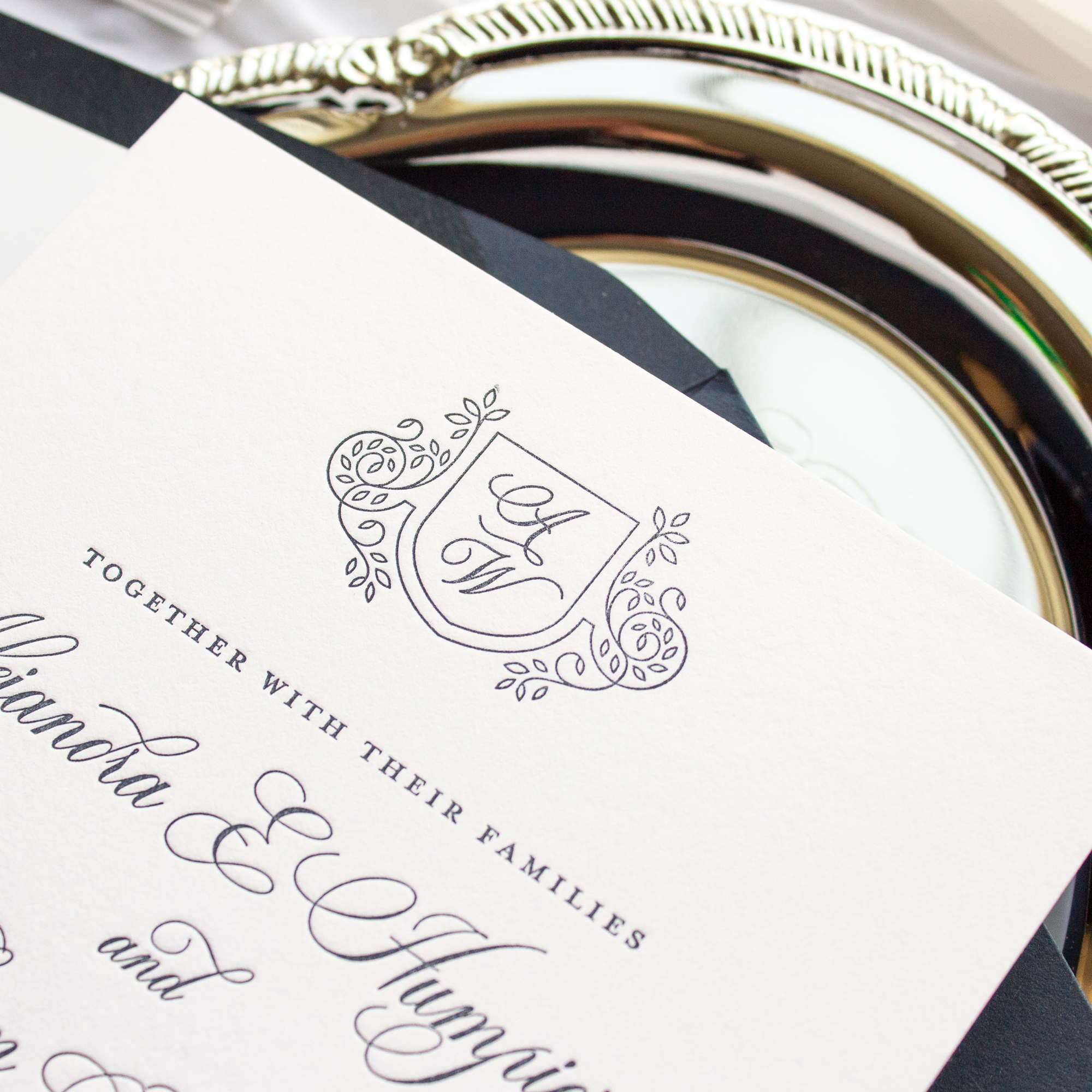 initial monogram wedding invitations