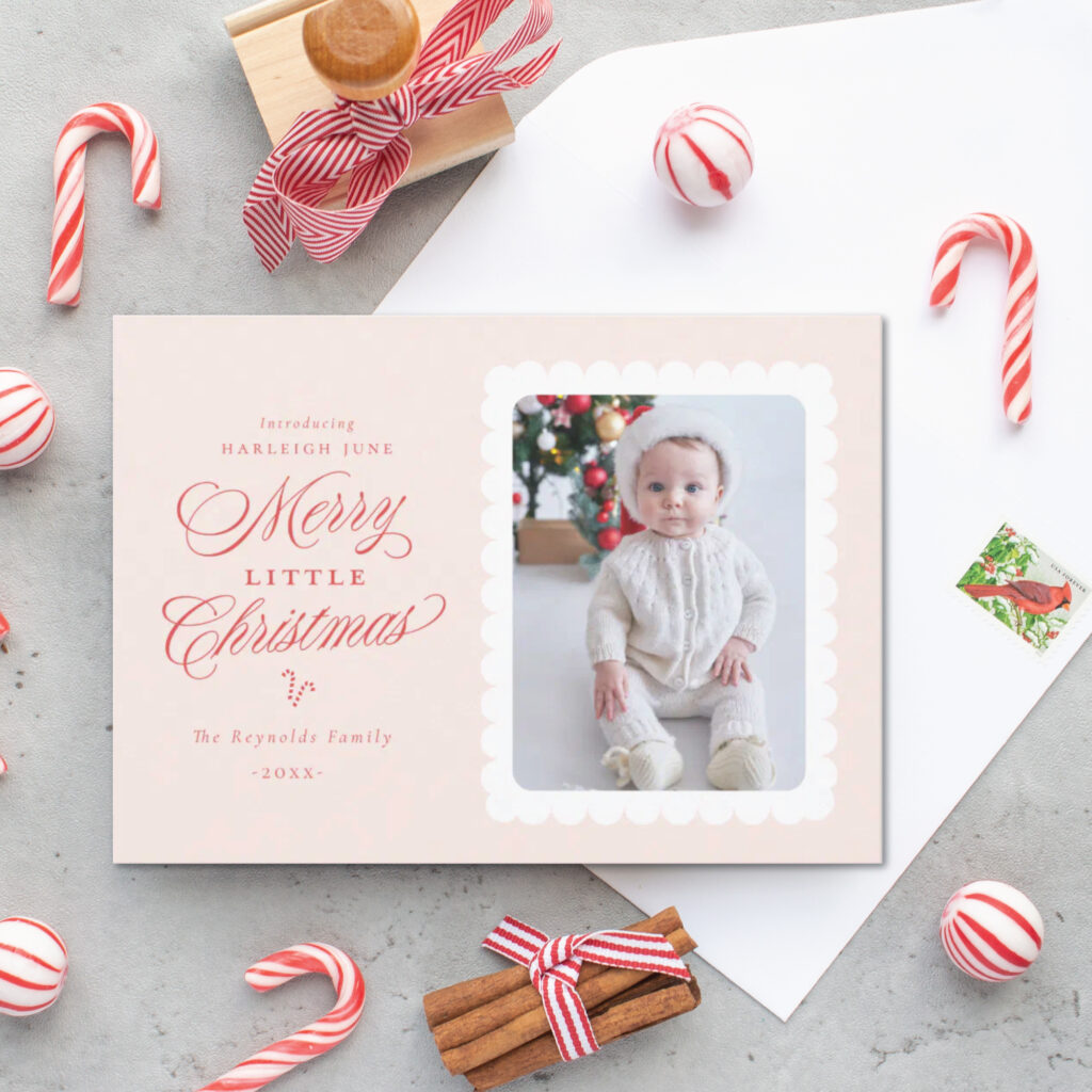merry little christmas photo holiday card