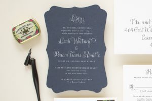 navy blue wedding invitations