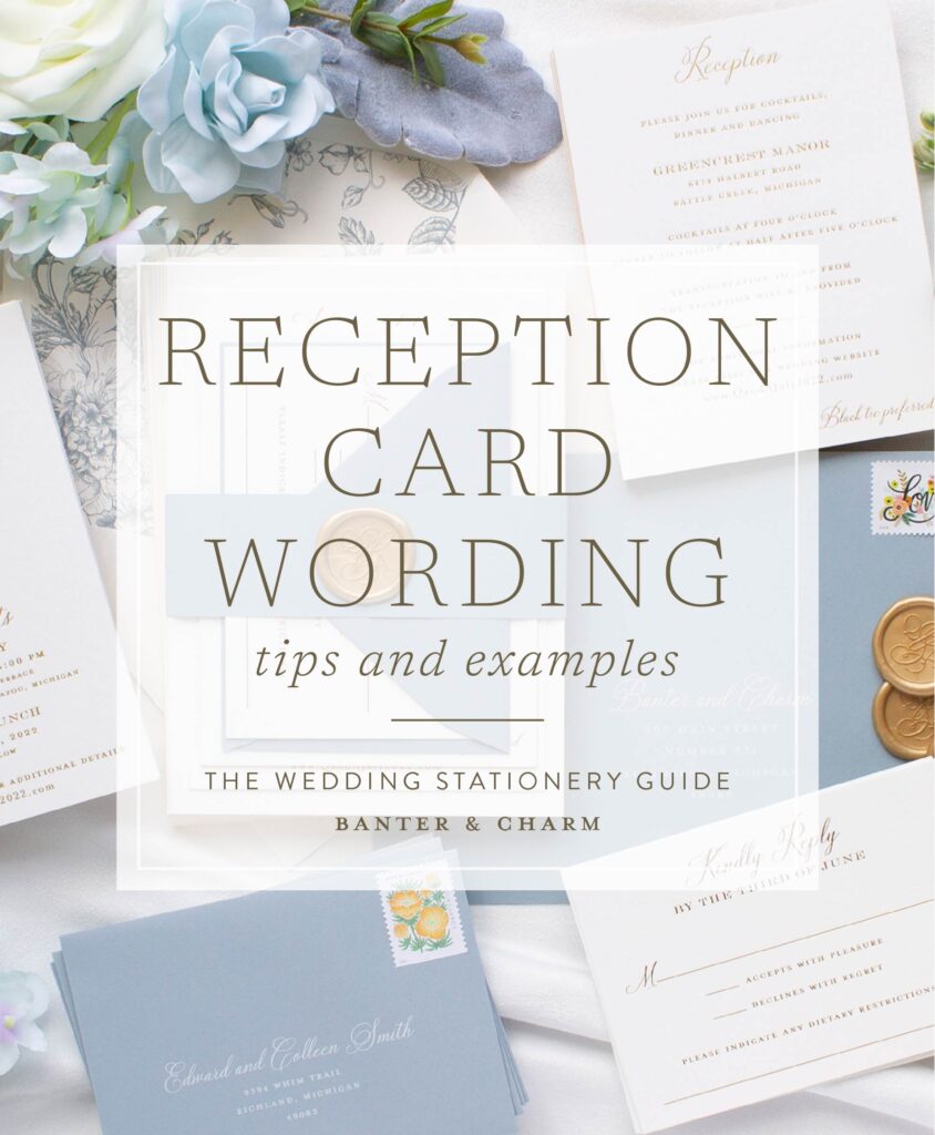 wedding reception card wording examples and tips