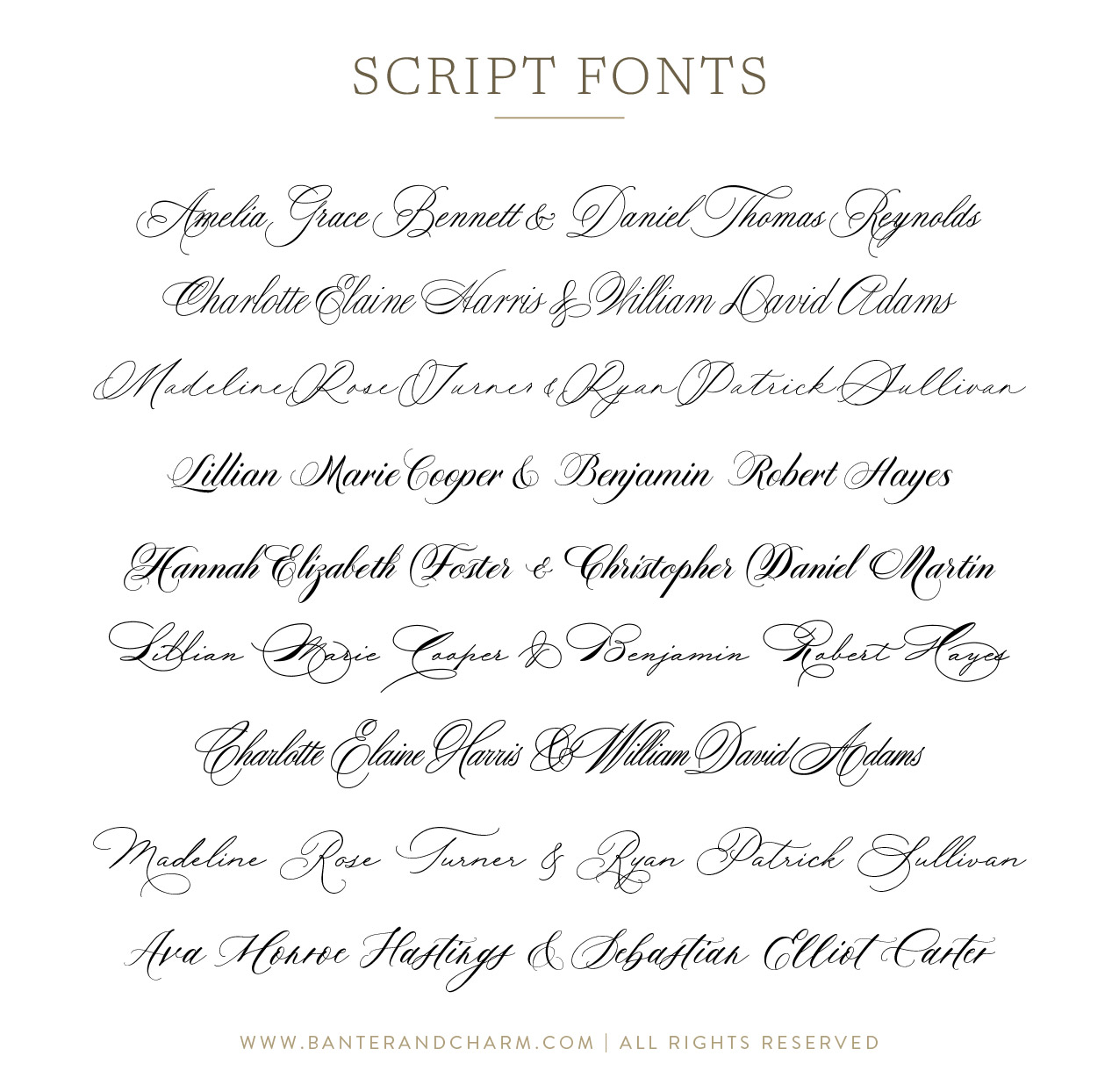 Wedding Invitations Fonts Guide - Banter and Charm