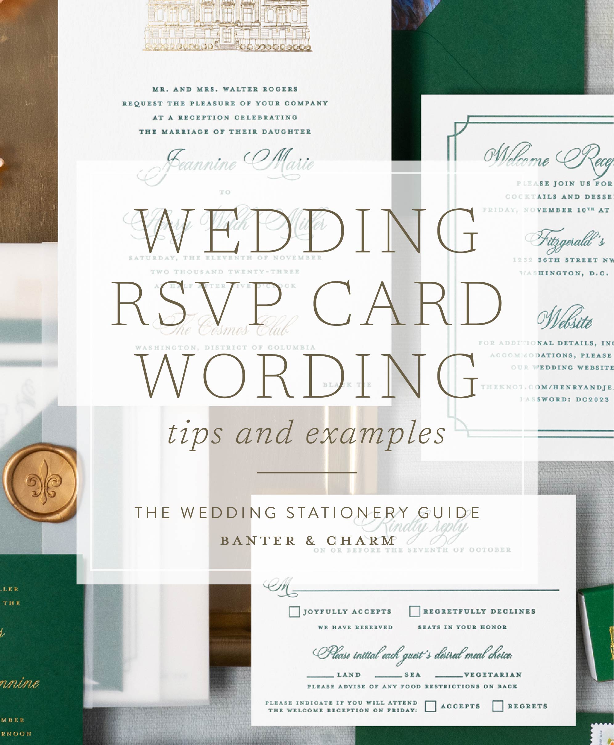 wedding RSVP card wording examples and tips